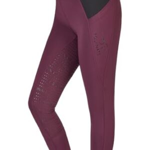 Bequeme Reitlegging für Damen mit Vollbesatz, Grip-Handytasche und Ziptasche. Atmungsaktives, elastisches Material für einen sicheren Sitz und feminine Passform.