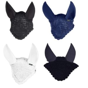 Netzproshop Geräuschdämpfende Fliegenhaube mit Neoprenohren für Pony oder Full - Schwarz, Grosse: Cob
