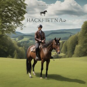 Reiter auf einem Pferd mit elegantem Anblick und Hackamore, ideal für Geschenke zum Pferdesport