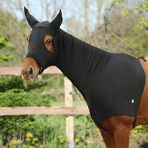 Horse Head Hood mit Reißverschluss aus weichem Fleece, bequemer Kopfschutz für Pferde, großzügig geschnitten und schützt wie eine zweite Haut