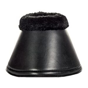 Hochwertige Hufschutzglocken aus Lederimitat mit Glittereffekt, schwarz und Glitter Farbe