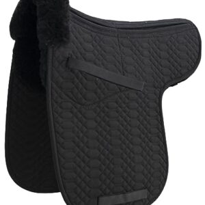 Lammfell Satteldecke von Engel Reitsport - hochwertiges Lammfell aus Australien, korrekte Form und aufpolsterbar, Fellkranz vorne für optimale Passform, stoßdämpfend und schützt Pferdehaut