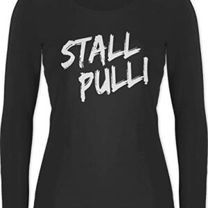 Langarm-Shirt für Damen, Stallpulli, Geschenk für Reiterfreunde, Pferdeliebhaber, schwarzes Langarm-Shirt mit Tiermotiv