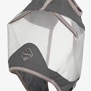 Lemieux Horse ArmourShield Pro Standard Fliegenmaske mit weichem Bambusfutter - UV-schützendes & atmungsaktives Mesh - Grau - Medium