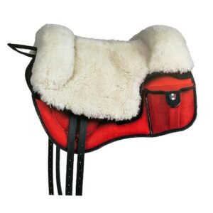 PIONEER Reitsattel aus widerstandsfähigem und atmungsaktivem Air Mesh für Natural Horsemanship, Made in Italy mit Woll-Sattelsitz, Bareback 60x45cm mit Neoprengurt - Schwarz