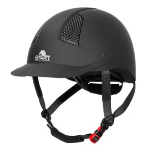 Reithelm verstellbar leicht mit Belüftung für Kinder und Erwachsene, Sicherheit EN 1384 VG1 ABS/EPS stoßdämpfend, herausnehmbar, waschbar Polster