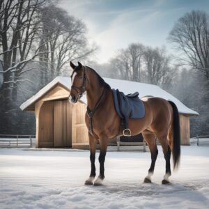 Reiter im Stall mit Imperial Riding Frosty Stallstiefeln beim Gehen