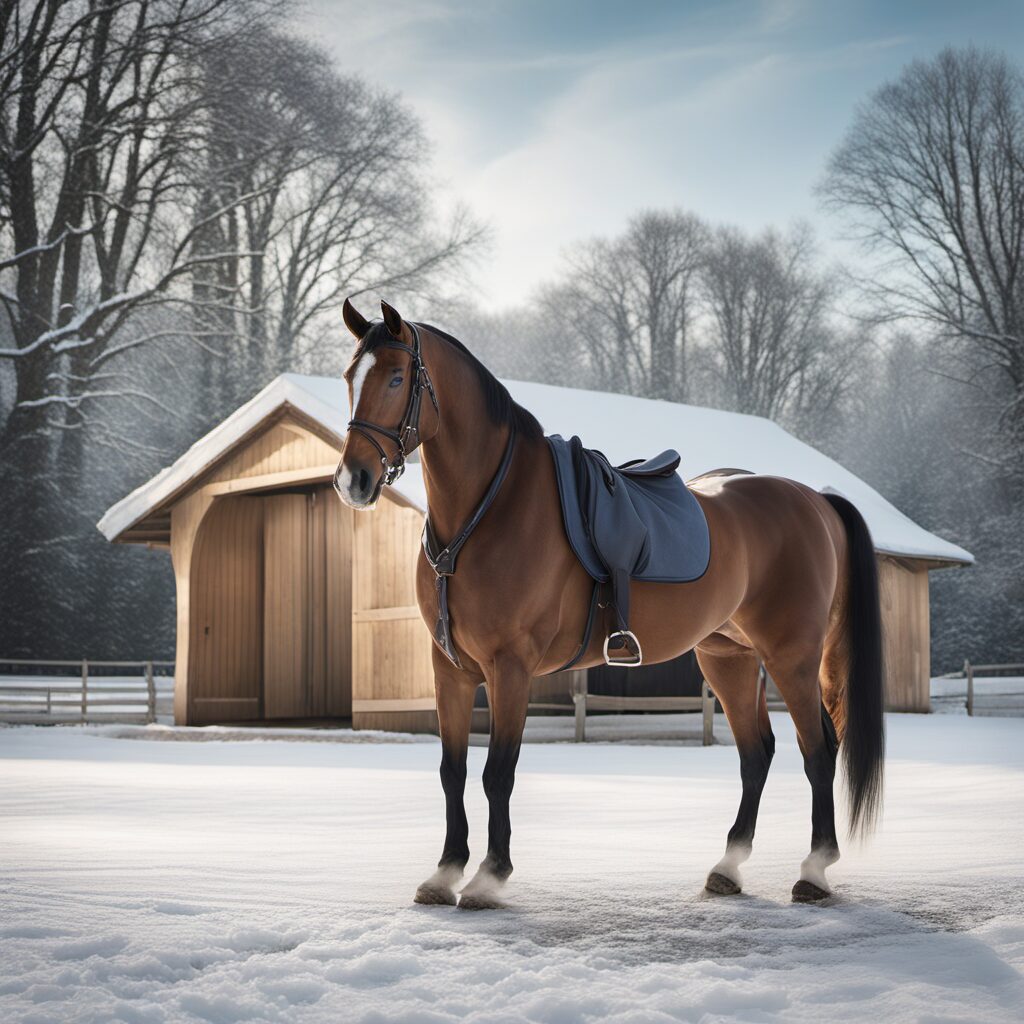Reiter im Stall mit Imperial Riding Frosty Stallstiefeln beim Gehen