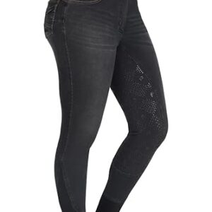 Preto Premium Damen Reitzeug, schwarz, Reithose mit Vollbesatz, Silicon-Grip, bequem und stilvoll für Pferdesport