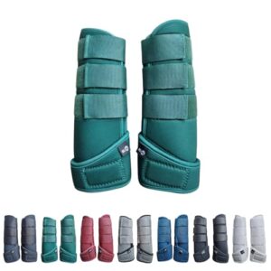 RL24 Softoprengamaschen - Pferde Beinschutz mit Klettverschlüssen - dunkelgrün - L