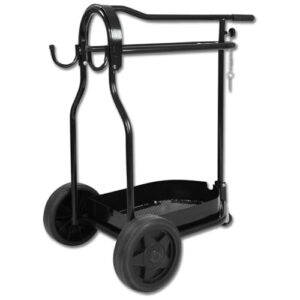 Sattelwagen Stall Carry Basket von RL24 - mit Korb, Sattelhalter & 2 Haken - platzsparend zusammenklappbar und leicht schiebbar - in Schwarz