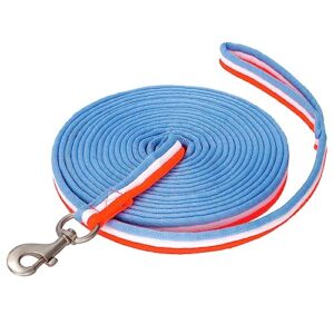 Start-Longierleine für Reitsport, robuste Longie mit Handschlaufe und Karabiner für Pferd, Nylon-Soflonge 8 m lang, ideal für Training und Bodenarbeit