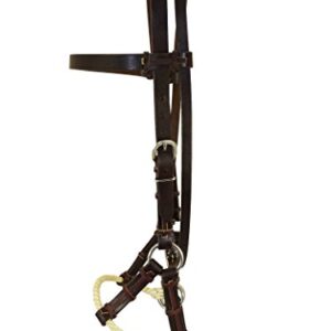 Hochwertiges, verstellbares Zaumzeug für Pferde aus dunkelbraunem Leder mit Edelstahlbeschlägen.