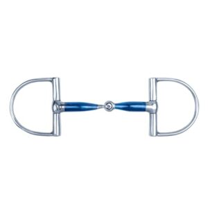 Pferdegebiss, Waldhausen Sweet Iron D-Ring Gebiss, 12,5 cm groß, blauer Stahl, anatomisch geformt, für gesunde Mundpflege
