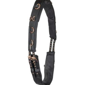 WALDHAUSEN Longiergurt Rosé, WB, schwarz - hochwertiger Gurt für Langstreckenlonge mit weichem Material und rosegoldenen Beschlagnissen