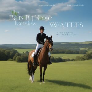 Reiter mit Pferd in einer idyllischen Landschaft mit Wassertrense