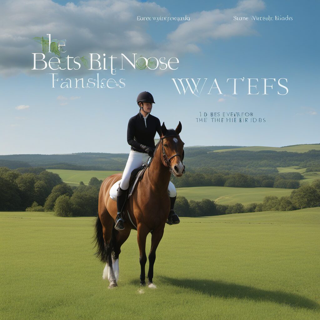 Reiter mit Pferd in einer idyllischen Landschaft mit Wassertrense