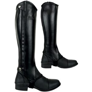 Reithalftapete aus Vollnarbenleder mit seitlichem Reißverschluss, strapazierfähig und langlebig, angenehmes Tragegefühl, gute Passform für Beine