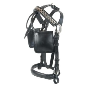 Pferdefahrzeug mit Scheuklappen, hochwertiges Leder und silberne Beschläge, für Pferde aller Größen geeignet, umfassende Anpassungsfähigkeit