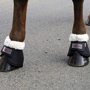 Pferde Springglocken Teddy Fleece aus schlagfestem Material, strapazierfähige Hufglocken, schwarz, perfekte Dekoration für Pferde