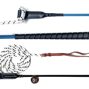 Hochwertiger Kontaktstock für Bodenarbeit und Pferdetraining, 100/120 cm, Silberblau