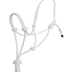 Knotenhalfter von Hunters Saddlery für Pferde, kompatibel mit Parelli Natural Horsemanship, ideal für Vollblut und Cob, weißes Halfter