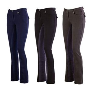 Bequeme Damen Jodhpur Reithose mit vollbesetztem Design, Schwarz/Dunkelgrau Größe 46, Komfort und Stil für Frauen