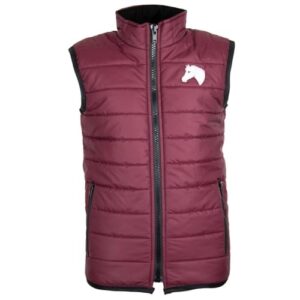 Winter-Reitweste für Kinder, Steppweste in Maroon von MS-Trachten, wärmende und bequeme Jacke für Kinder bei der Reitunterricht oder im Winter