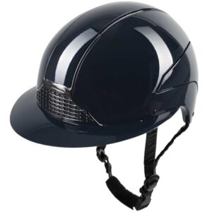 Schutz für Damen bei Reitunterricht, Reithelm H24 Lady Glossy in Blau, Größe 55-57 cm, hochwertiger Schutzhelm mit modernem Design und individuellen Höhen- und Weitenverstellbarem System