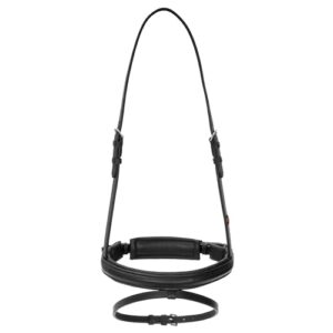 Verstellbares Reithalfter aus Rindsleder, gepolstert, schwarz, für Kandaren und Trensenzaum