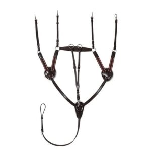 Start 5-Punkt Vorderzeug aus Leder für Pferde, mit abnehmbarem Martingal und Schaffell. Einstellbar für Warmblut, Vollblut oder Kaltblut.