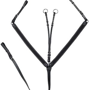 Verstellbares Brustgeschirr mit elastischem Gurt für Pferde - Leder-Brustpanzer mit Edelstahl-Schnalle - Komfort und Sicherheit bei der Reitkunst