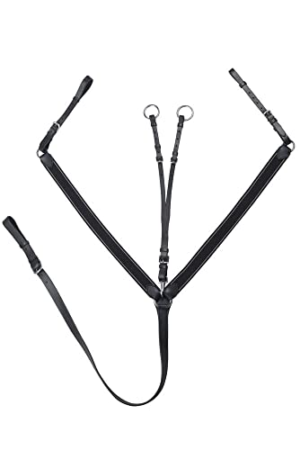 Verstellbares Brustgeschirr mit elastischem Gurt für Pferde - Leder-Brustpanzer mit Edelstahl-Schnalle - Komfort und Sicherheit bei der Reitkunst