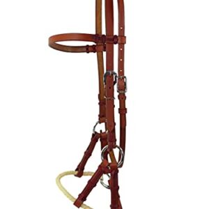 Nasenriemen aus Leder für Pferde, Thor Equine Sidepull gebisslos Single Rope Nasenriemen, einseitig verstellbar und mit Edelstahl-Schnallen
