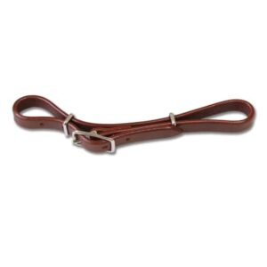 Brauner Lederkinnriemen für Western mit Gebissringe, qualitativ hochwertig und robuster