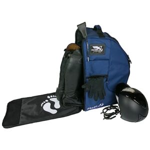 Driver13 Reitstiefelrucksack Deluxe mit Helmfach, Rucksack für Reitstiefel, Maße 35 x 30 x 60 cm, Navy Blue