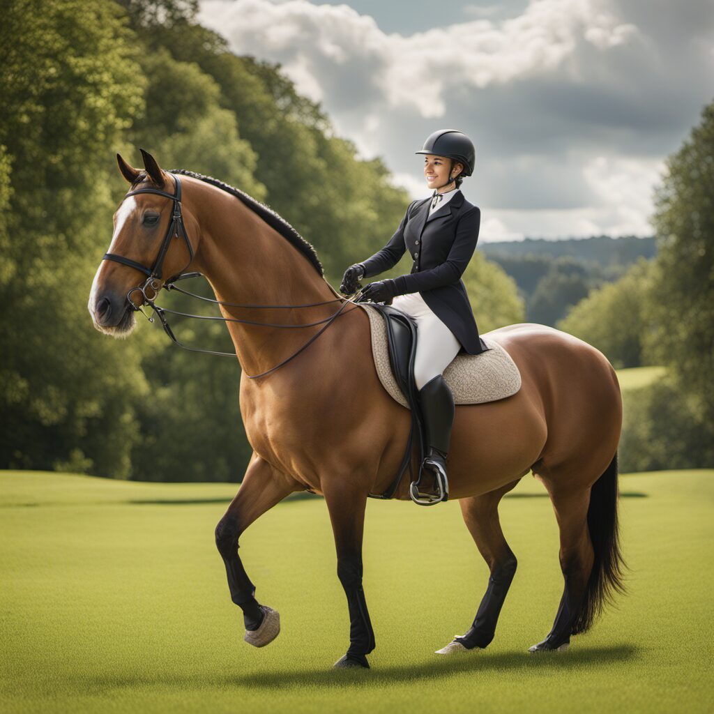Reiter mit Englischen Gebiss auf seinem Pferd - hochwertige Reitausrüstung von Marken wie Amesbichler Reitsport, Cavalon und Sprenger