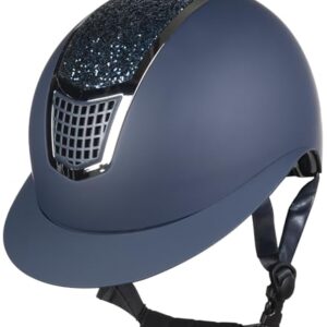 HKM Glamour Shield Reithelm in Schwarz/Schwarz 56-58 cm für maximalen Schutz und Sicherheit während des Reitens