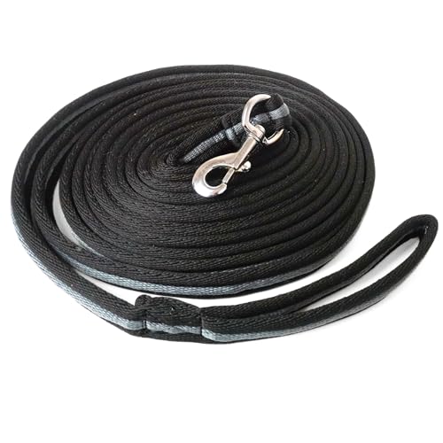 Longierleine für Pferde, Länge 8 Meter, ideal für Bodenarbeit und Gymnastik, weiches Mischgewebe