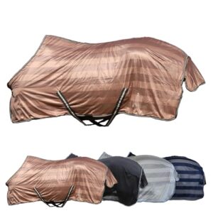 Fliegende Pferdedecke mit Kreuzgurt für Schutz vor Insekten und Plagegeistern, Ekzemerdecke in Braun, 135 cm groß