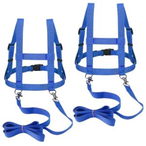 2 Stück Pferdeleine für Kinder, Kinderleinen und Pferdegeschirr zum Spielen, blauer Farbton