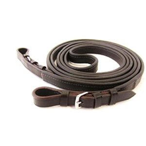 Weiche Softleder Zügel in brauner Farbe, hochwertiger Nappaleder, geschlossene Verarbeitung, geeignet für Pferdebesitzer