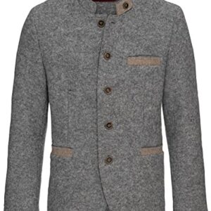 Walkjacke von Reitmayer, graue Jacke mit Leistentaschen und Knöpfen aus Horn