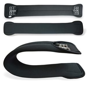 Sattelgurt aus Neopren, kurzer Gurt für Pferde, geeignet als Dressursattel oder Bauchgurt, schwarz, 40 cm lang