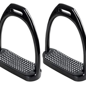 Sicherheitssteigbügel aus Aluminium mit 12 cm Länge, leicht und stabil, Anti-Rutsch Gummieinlage, elegantes Design für Reitsattel