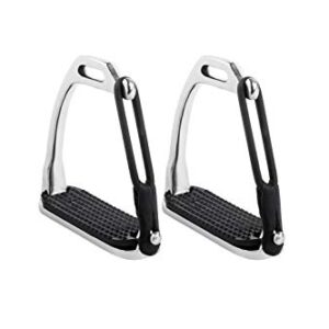 Zwei Sicherheitssteigbügel aus rostfreiem Edelstahl mit Rutschfesten Gummieinlagen. Ideal für Anfänger und Fortgeschrittene.