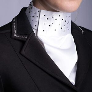 Luxuriöses Plastron für Damen zum Reiten und Dressurreiten mit farbigen Kristallen, Amesbichler Reitsport, elegantes Turnieroutfit