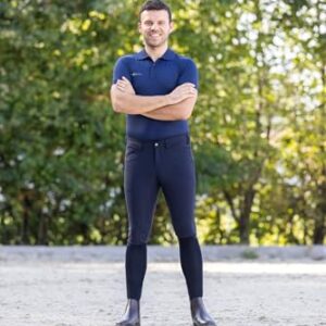 Covalliero Reithose Techno II für Herren, dunkelblauer Vollbesatz, Größe 52