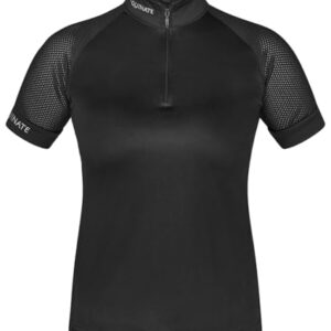 Weiches, atmungsaktiv elastisches Damen-Shirt mit Stehkragen und Mesh-Armeln für Reitsport und Training, perfekt für Frauen bei körperlicher Aktivität oder im Sommer.