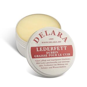 Hochwertiges Lederfett für die Pflege und Imprägnierung von Schuhen, Taschen, Reitsätteln und Möbeln aus Leder. Farbloses Fett, 100 ml, Made in Germany.